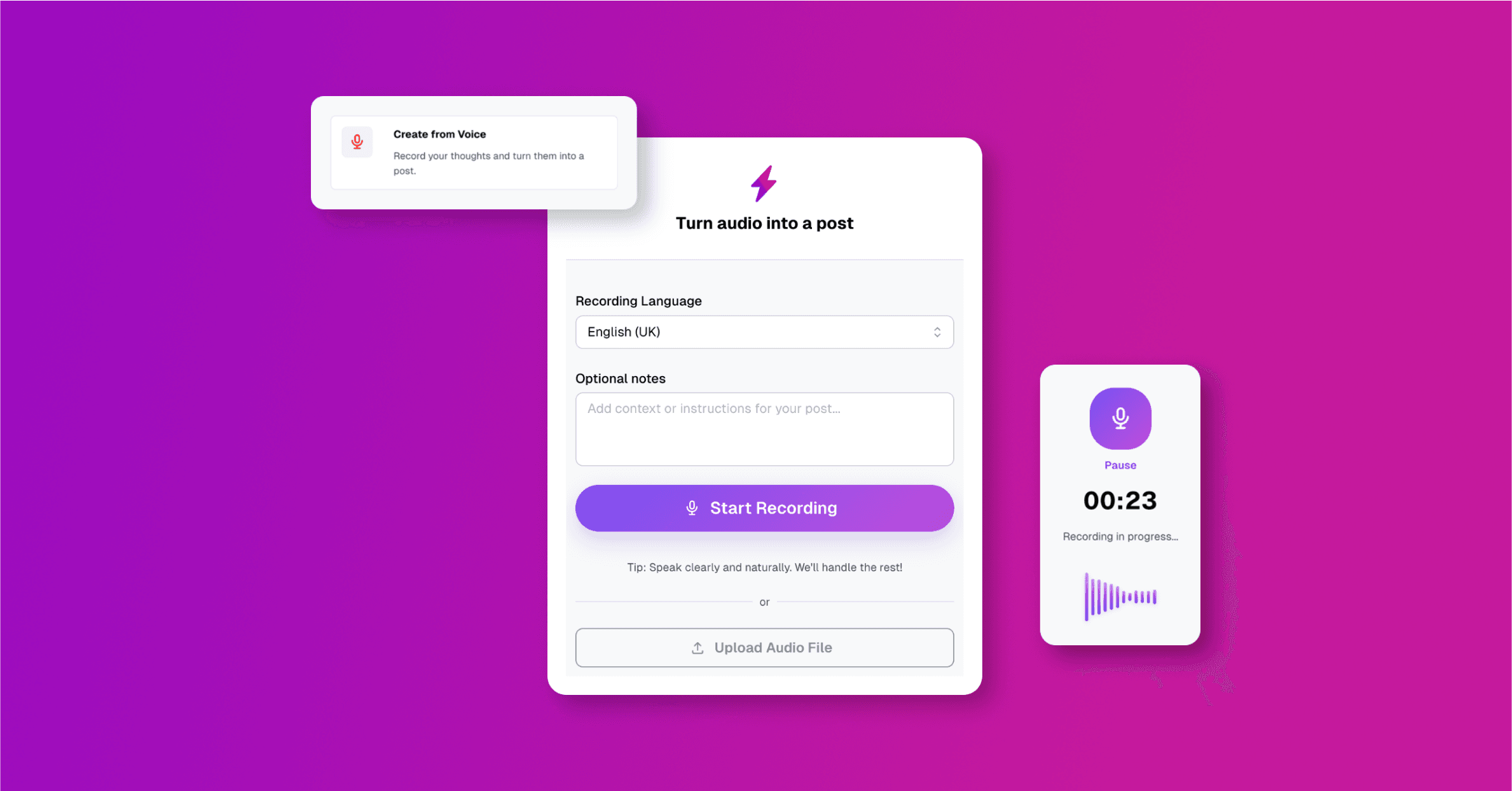 🎙️NEW in Heyoo: Voice to Post