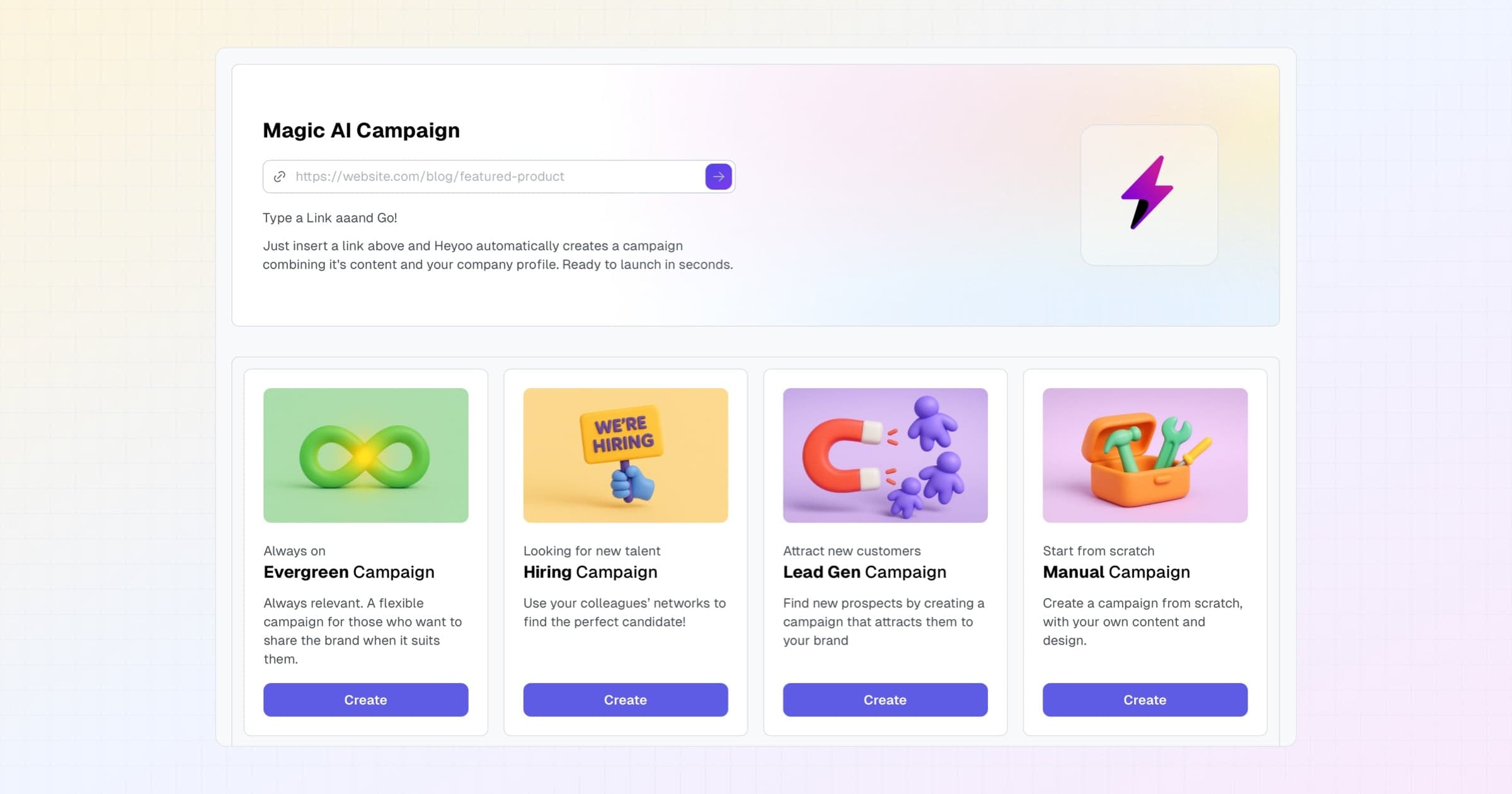 ✨ NEW in Heyoo: AI Campaign Creation from URL & New Templates