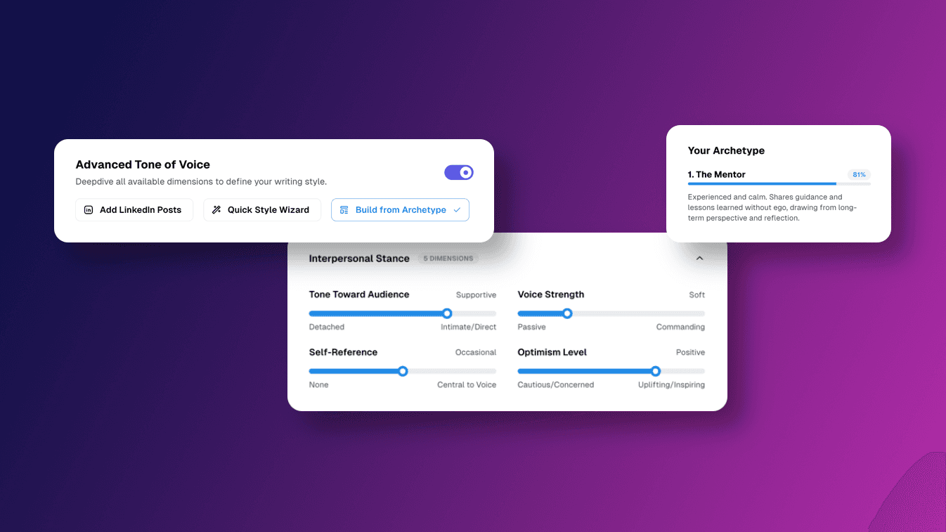 ✍ NEW in Heyoo: Tone of Voice Archetypes with Live Preview